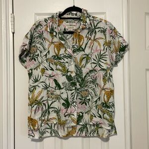 Rachel Zoe 100% Linen Button Up Shirt (Small)